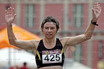 Gdansk. Meta  XVIII Maratonu Solidarnosci na ul Dlugi...