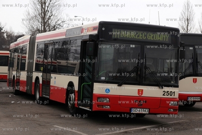 Zajezdnia autobusowa ZKM przy ul. Hallera w Gdańsku....