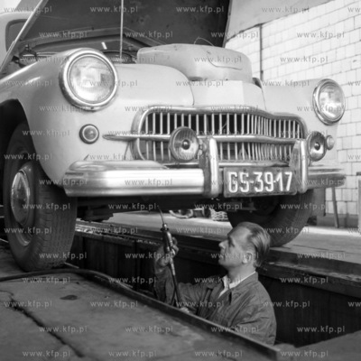 Przegląd techniczny samochodu w warsztacie samochodowym...