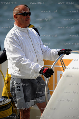 Zatoka Gdanska. Katamaran Gemini 3, na ktorym Roman...