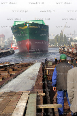 Stocznia Gdansk. S.A. Wodowanie statku WESTERDIEK,...