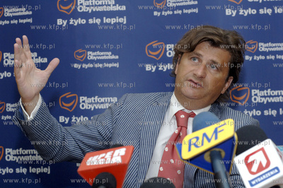 Gdansk. Konferencja prasowa Przewodniczacego sejmowej...