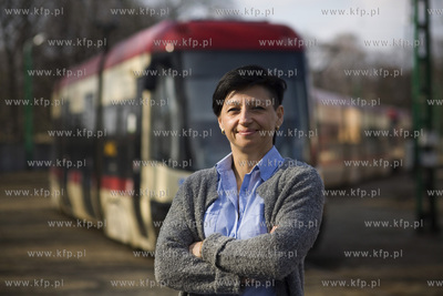 Zajezdnia tramwajowa w Gdańsku Nowym Porcie. Nz. motorniczaWioletta...