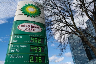 Gdańsk, ul, Grunwaldzka. Stacja benzynowa BP. 19.03.2020...