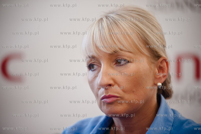 Gdansk. Hotel Scandic. Konferencja prasowa Iwony Wieczorek...