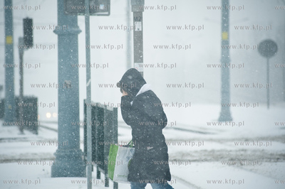 Gdansk. Al. Vaclava Havla. Powrot zimy, ktory zaowocowal...