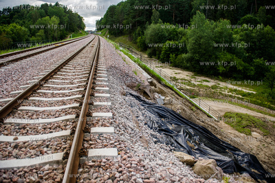 Gdańsk. Uszkodzony przez silne opady deszczu nasyp...