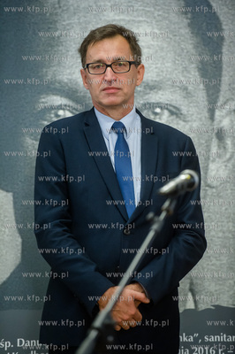 Gdańsk. Historyczna sala BHP. Konferencja prasowa...