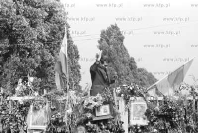 Strajk w Stoczni Gdanskiej im Lenina. Nz. Lech Walesa...