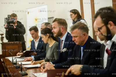 Gdańsk. Sala Herbowa Urzędu Marszałkowskiego. Podpisanie...