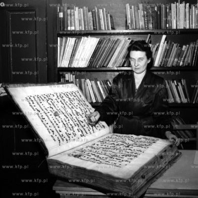 Prezentacja starodruku w Bibliotece PAN w Gdańsku....