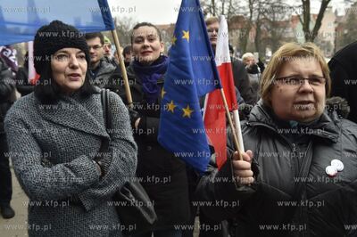 Gdańsk. Targ Drzewny. Demonstracja środowisk opozycyjnych...
