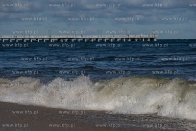 Gdynia Orłowo. Duża fala na Bałtyku. 14.03.2020...