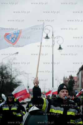 Gdansk. Pikieta Federacji Zwiazkow Zawodowych Sluzb...