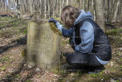 Dawny cmentarz ewangelicki w lesie w Żuławce w gminie...