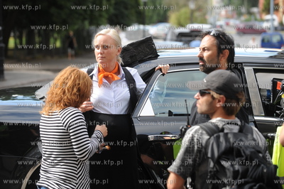 Gdansk, ul. Ogarna. Zdjecia z planu filmu "Milion Dolarow"w...