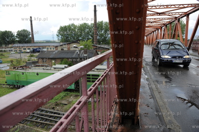 Gdansk,Letnica. Wiadukt kolejowy, po lewej stara lokomotywownia....