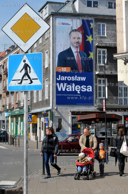 Kampania wyborcza do Europarlamentu. Bilbord wyborczy...