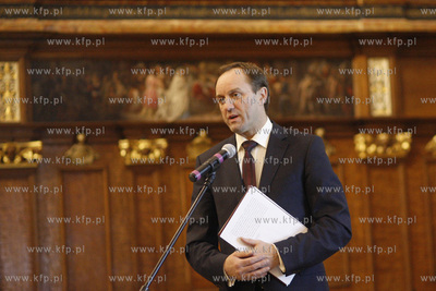 Gdansk. Dwor Artusa. Pozegnanie Andrzeja Golygi - prezesa...