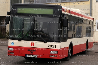 Zajezdnia autobusowa ZKM przy ul. Hallera w Gdańsku....