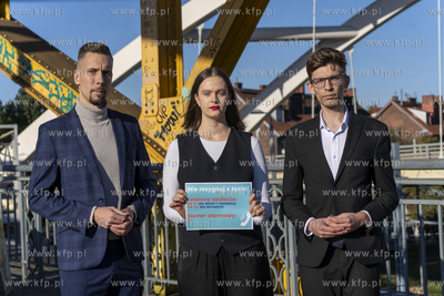 Żółty most w Gdańsku. Konferencja prasowa przewodniczącego...