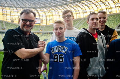 Gdansk. Stadion PGE Arena. Spotkanie mlodych raperow...