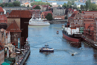 Panorama Gdanska z 55-metrowego dzwigu firmy Castel...