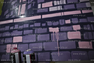 Mlodzi Solidarni, malowanie graffiti w Freedom Skatepark...