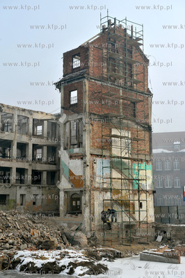 Gdansk. Budowa apartamentowca miedzy ul. Panienska...