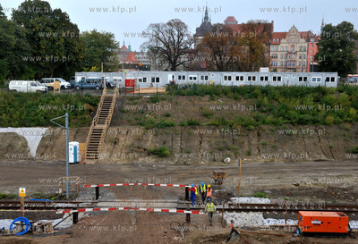 Gdansk. Prace budowlane przy budowie nowego przystanku...
