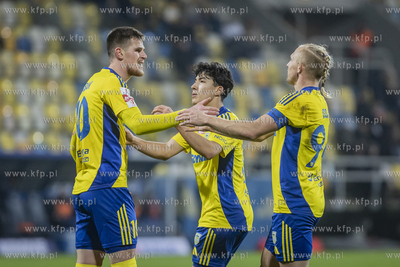 1 liga. Arka Gdynia - Stal Rzeszów. Nz.  Karol Czubak...