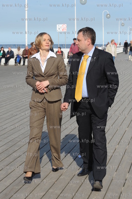 Briefing prezydenta Sopotu Jacka Karnowskiego na molo...