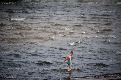Sopot. Tlumy turystow, podczas slonecznego i goracego...