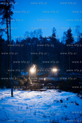Gdansk. Rebiechowo. Nocna wycinka drzew pod budowe...