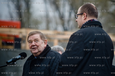 Gdansk. Powstajacy Wezel Marynaki Polskiej. Uroczystosc...