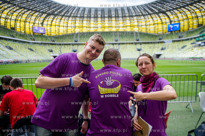 Gdansk. Stadion PGE Arena. Bicie rekordu Polski w jednoczesnej...