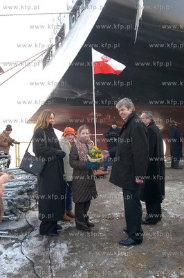 Chrzest statku w Stoczni Gdynia SA. Kontenerowiec Charlotte...