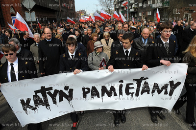 70 rocznica mordu w Katyniu. Marsz pamieci o Katyniu...