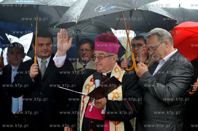 Gdansk. Rebiechowo. Uroczystosc wmurowania kamienia...