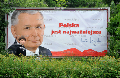 Kampania prezydencka. Billboardy Jaroslawa Kaczynskiego...