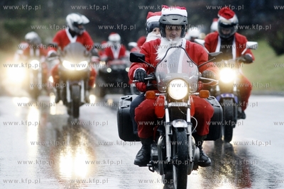 Gdansk Zaspa. Motocyklowa Parada Mikolajow. Jest to...