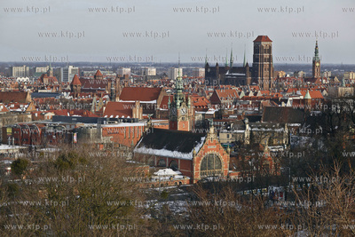 Gdansk. Widok z Gory Gradowej. Nz od lewej kino Cinema...