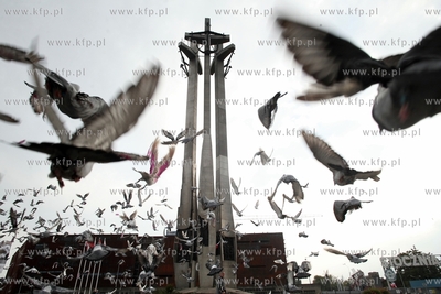 Gdansk. Plac Solidarnosci. Rocznica Porozumien sierpniowych....