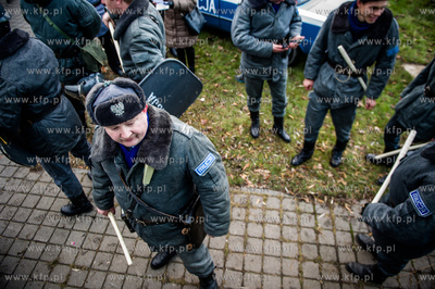 Gdansk. Teren przez Historyczna Sala BHP. Inscenizacja...