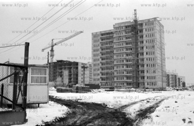 Gdansk Zaspa. Budowa nowych domow widziana z al. XXX...