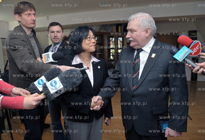 Spotkanie Lecha Walesy z Tienchi Liao - prezeska Independent...