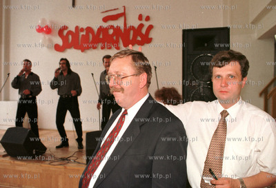 Edward Sciubidlo z gdanskiej "Solidarnosci" i prezydent...