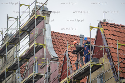 Gdansk. Spotkanie z dziennikarzami, prezentujace postep...