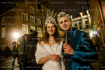 Gdańsk. Zabawa sylwestrowa na Targu Węglowym.  31.12.2016...