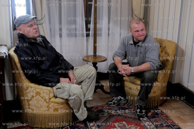 Andrzej Kotkowski na planie zdjeciowym filmu "Uklad...